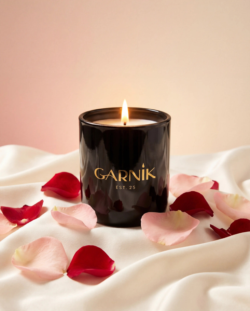 I Love You luxury scented candle in black jar