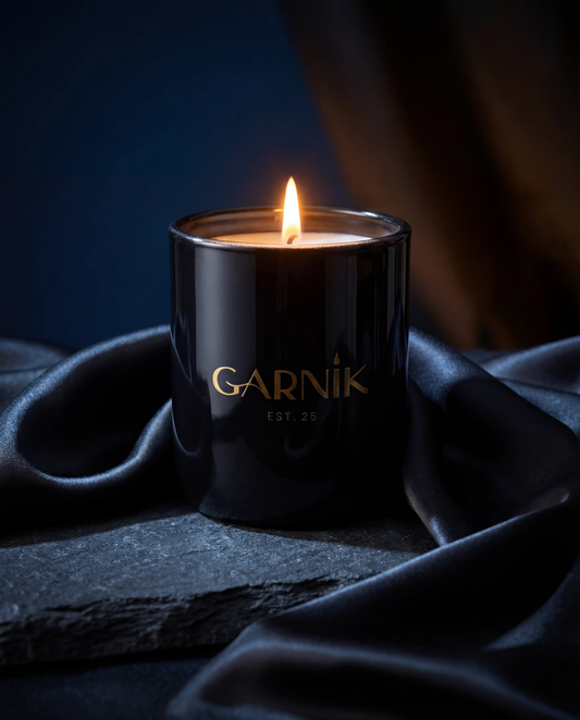 Midnight Mkhelele luxury scented candle in black jar